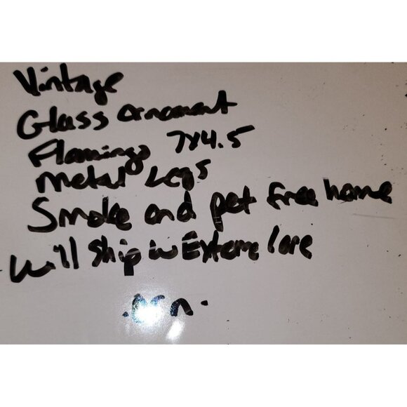 Pink Flamingo Hanging Ornament With Glitter Accents & Red Metal Legs - Picture 7 of 7